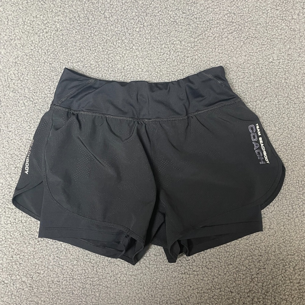 Womens beachbody Coach Shorts black Size XS lined workout running